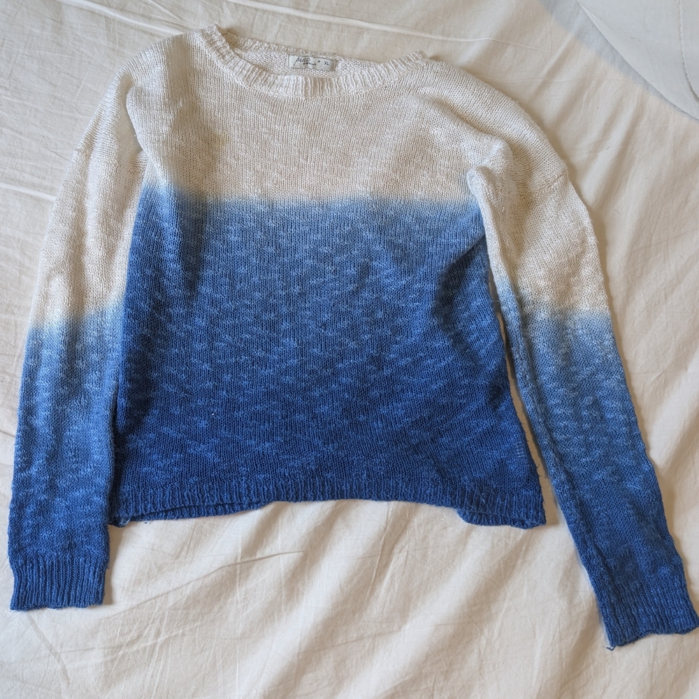 Blue and White Ombre Sweater